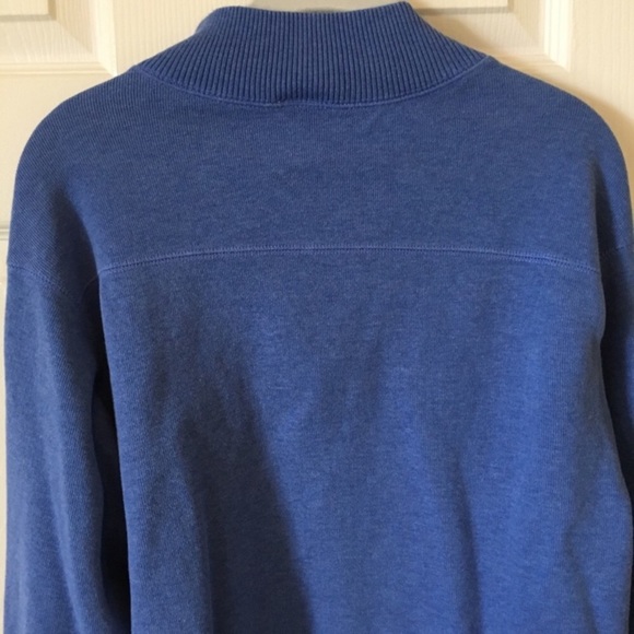 Jos A Bank Men's Blue Cotton Quarter Zip Sweater Medium - Picture 5 of 8